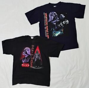Youth Vintage Y2K Stars Wars Darth Vader T-Shirt Lot Of 2 Size XL (18)